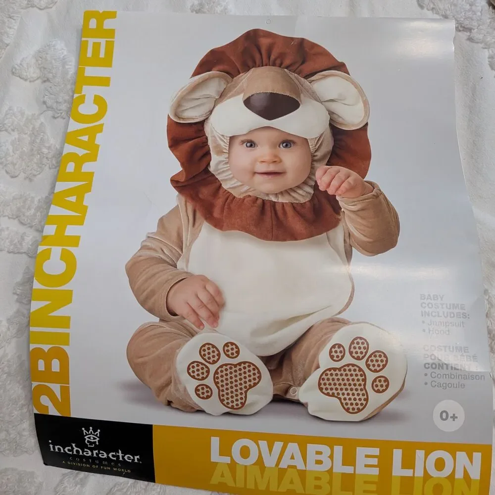 🦁 InCharacter Lovable Lion Baby Halloween Costume Size Small 6-12 Months